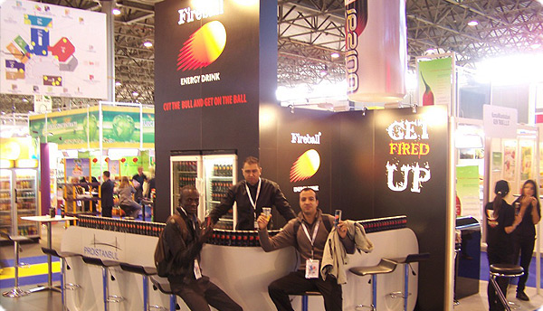 Fireball Energy Drink stand welcomed visitors from all over the world.